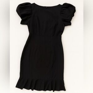 SHEIN Black Puff Sleeve Mini Dress